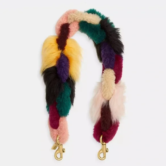 Coach Short Chain Bag Strap in Shearling Brass/Fun Multi 25”L CN066 NWT - Picture 12 of 12